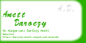 anett daroczy business card