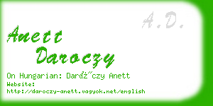 anett daroczy business card